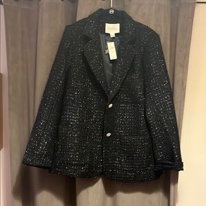 Mare Mare Black Tweed Blazer with Silver Accents NEW WITH TAGS